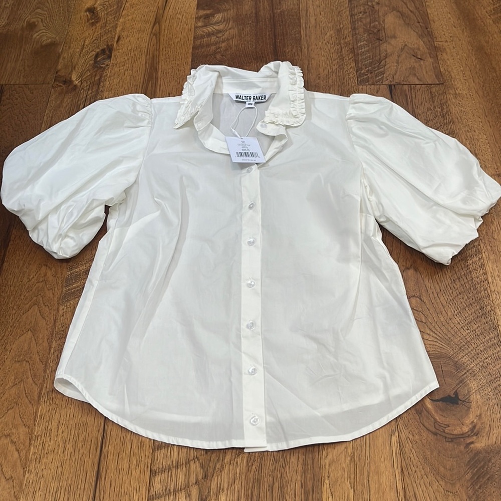 NWT Walter Baker Woman’s White Verene Top Size XS